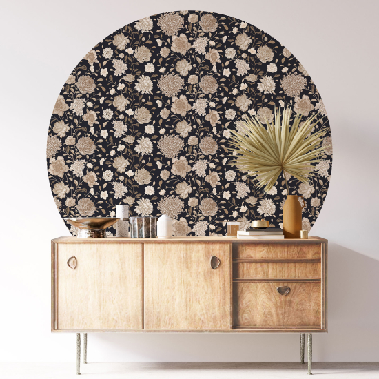 Stickers rond / cercle - Motif floral