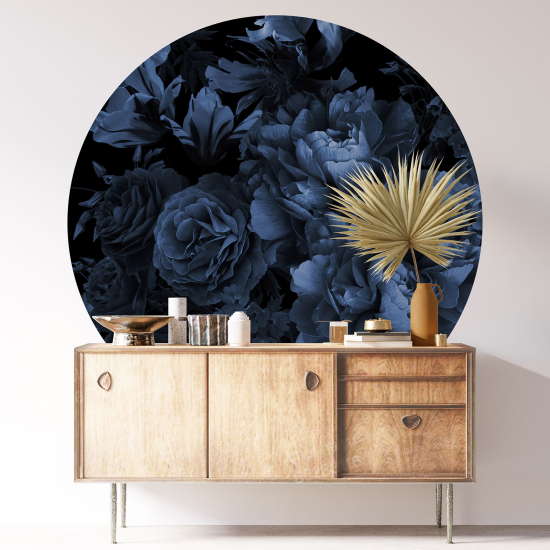 Stickers rond / cercle - Motif floral