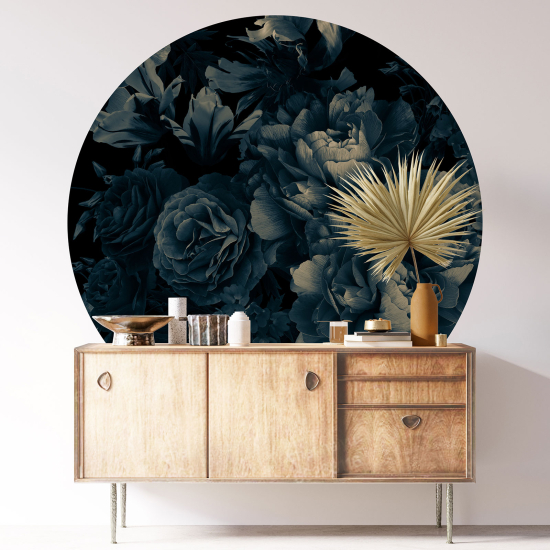 Stickers rond / cercle - Motif floral