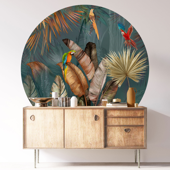 Stickers rond / cercle - Motif tropical