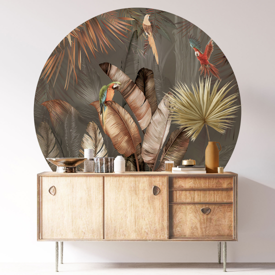 Stickers rond / cercle - Motif tropical