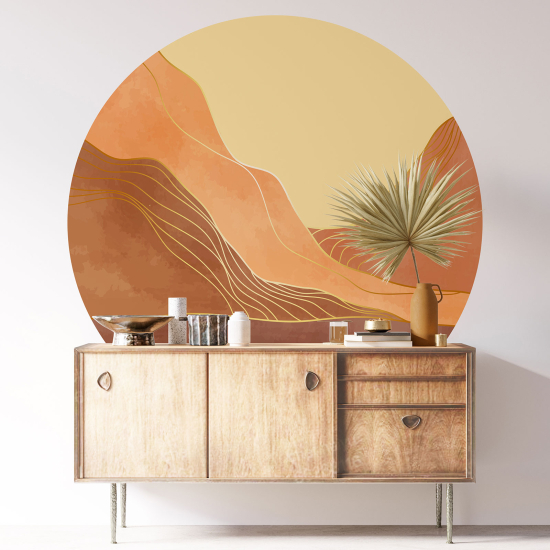 Stickers rond / cercle - Paysage Boho