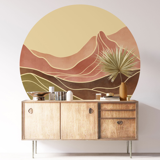 Stickers rond / cercle - Paysage Boho