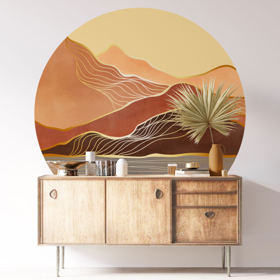 Stickers rond / cercle - Paysage Boho