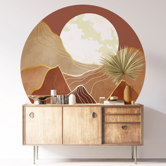 Stickers rond / cercle - Paysage Boho