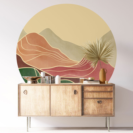 Stickers rond / cercle - Paysage Boho