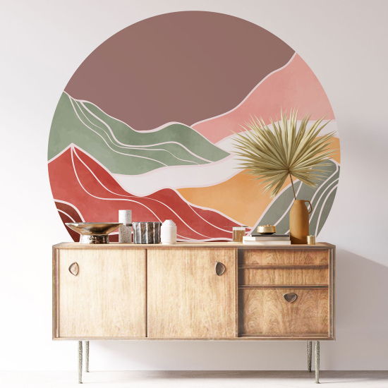 Stickers rond / cercle - Paysage Boho