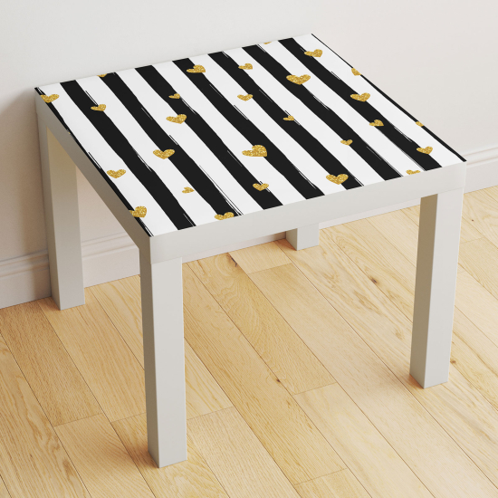 Stickers Table - Cœurs Rayures