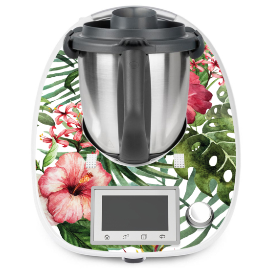 Stickers Thermomix TM5 - Fleurs tropicales