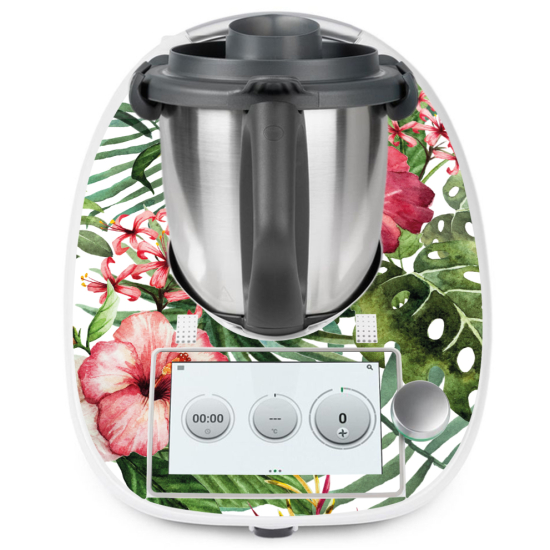 Stickers Thermomix TM6 - Fleurs tropicales