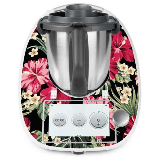 Stickers Thermomix TM6 - Fleurs tropicales