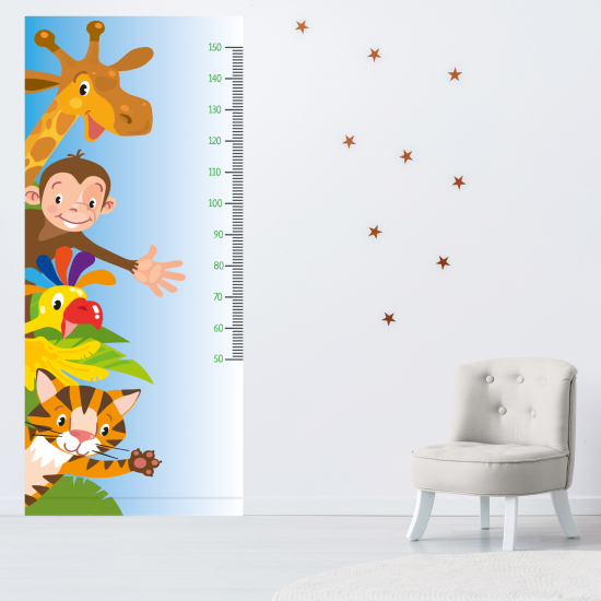 Stickers Toise Pour Mesure Enfants - Animaux de la jungle