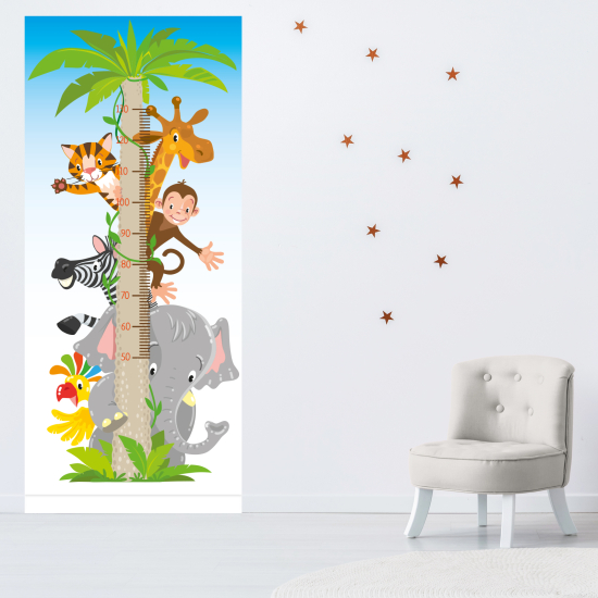 Stickers Toise Pour Mesure Enfants - Animaux de la jungle