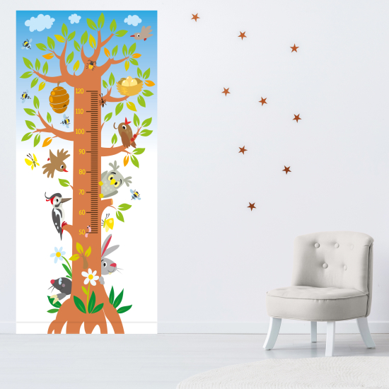 Stickers Toise Pour Mesure Enfants - Arbre animaux