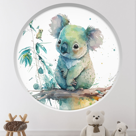 Stickers Trompe l'œil Arche ronde Enfants - Koala