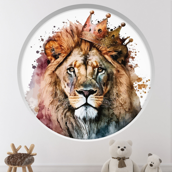 Stickers Trompe l'œil Arche ronde Enfants - Roi lion