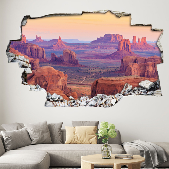 Stickers Trompe l'oeil trou dans le mur - Grand Canyon