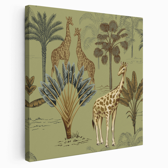 Tableau toile Carré - Enfant - Girafes