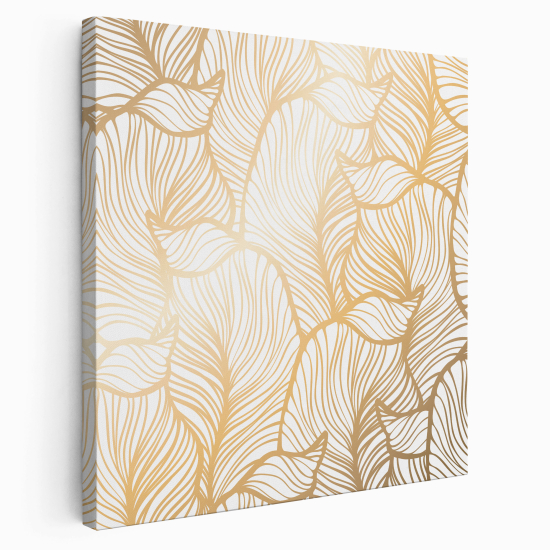 Tableau toile Carré - Feuilles designs