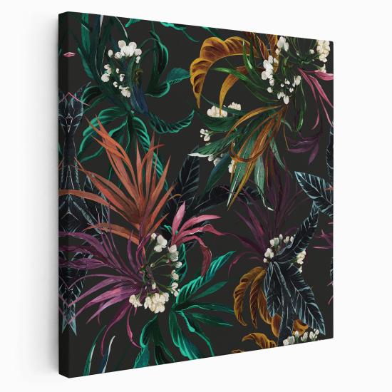 Tableau toile Carré - Fleurs tropical