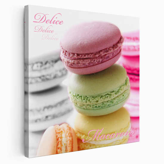 Tableau toile Carré - Macarons