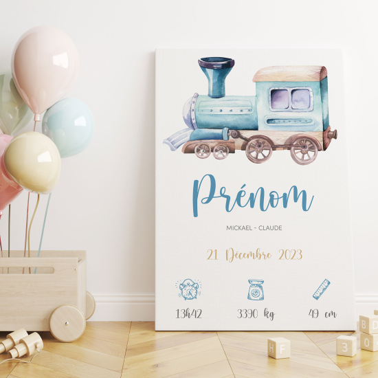 Tableau toile de naissance - Train