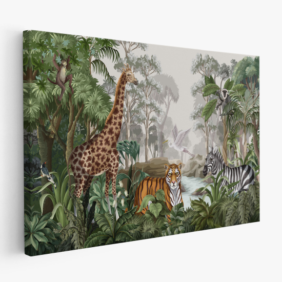 Tableau toile Enfants - Animaux de la jungle