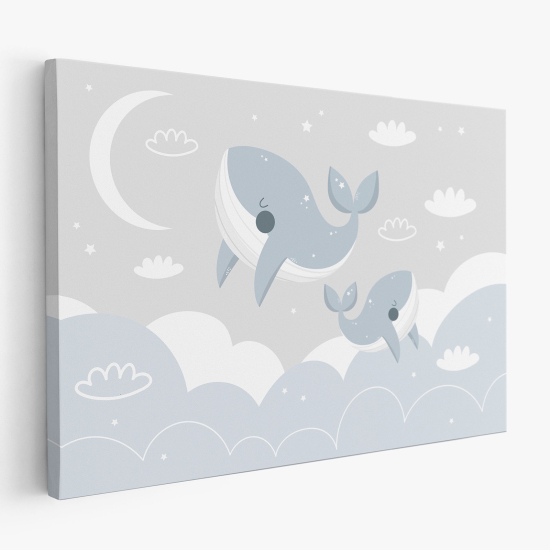 Tableau toile Enfants - Baleines