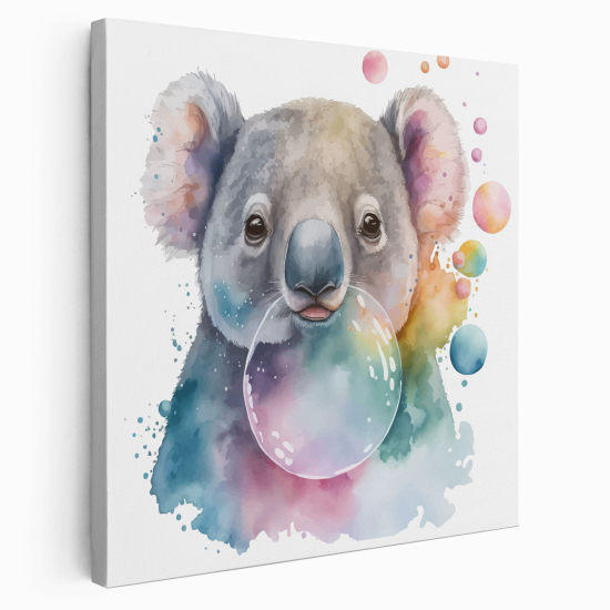 Tableau toile Enfants Carré - Koala bulle