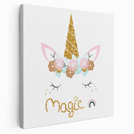 Tableau toile Enfants Carré - Licorne Magic