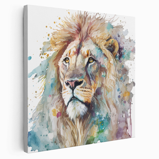 Tableau toile Enfants Carré - Lion