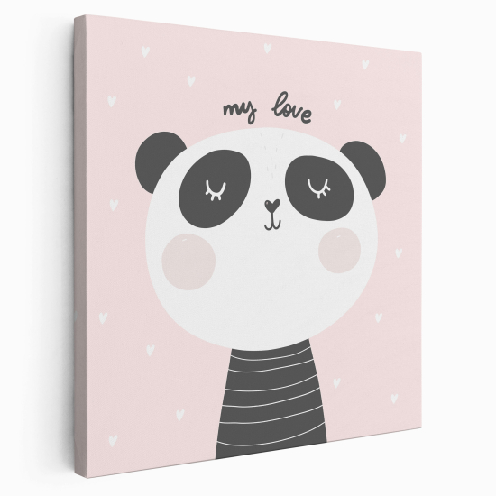 Tableau toile Enfants Carré - Panda My Love