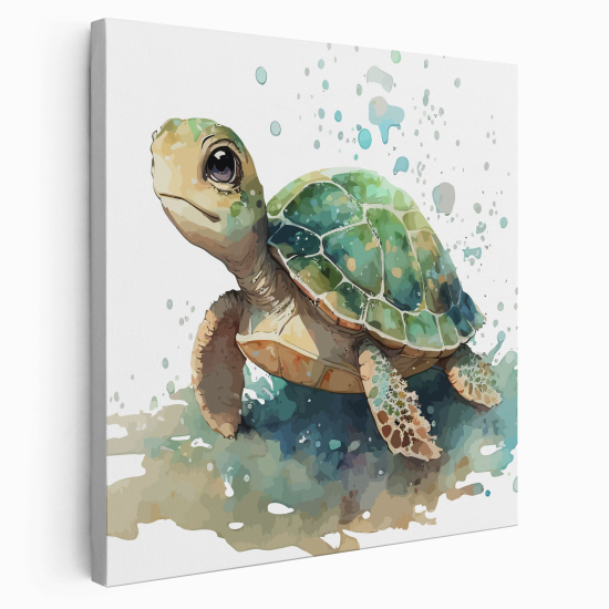 Tableau toile Enfants Carré - Tortue