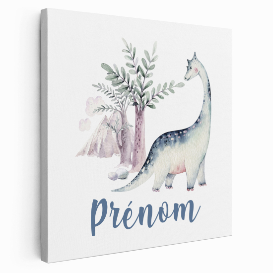 Tableau toile enfants personnalisée avec prénom - Dinosaure