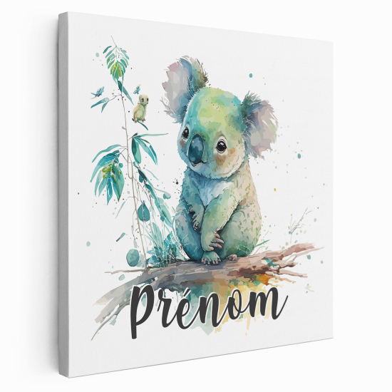 Tableau toile enfants personnalisée avec prénom - Koala