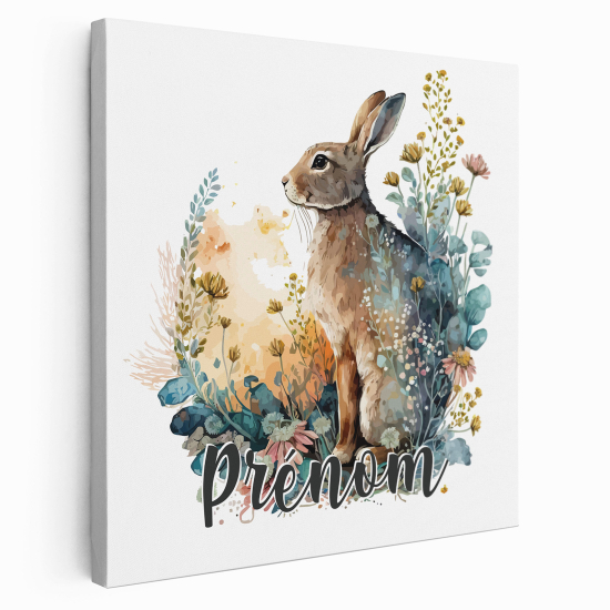 Tableau toile enfants personnalisée avec prénom - Lapin