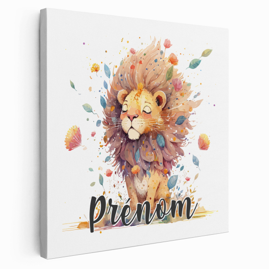 Tableau toile enfants personnalisée avec prénom - Lionceau