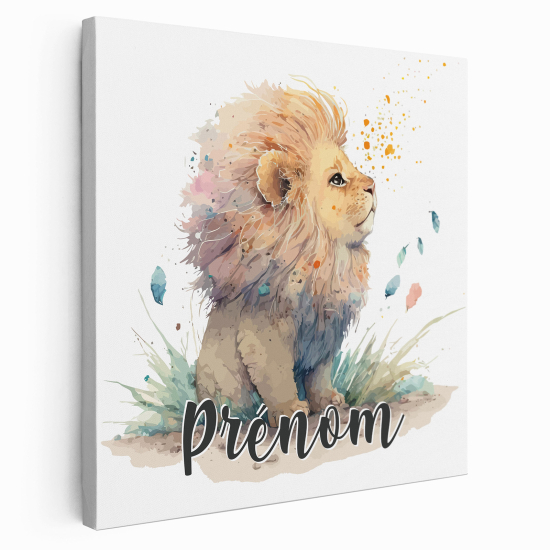 Tableau toile enfants personnalisée avec prénom - Lionceau