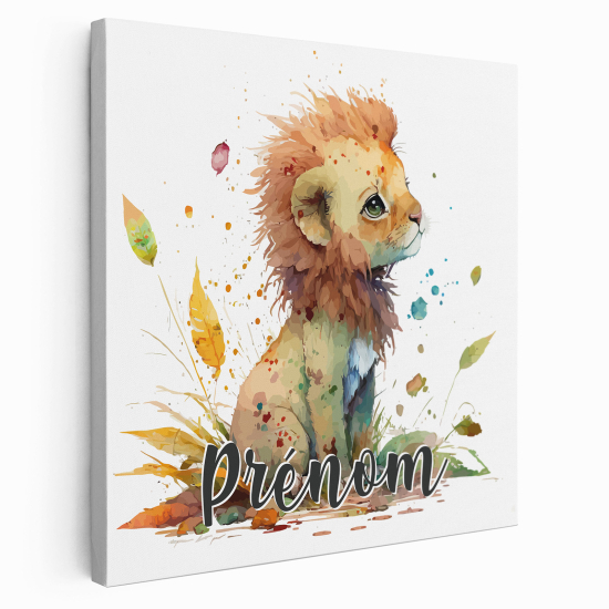 Tableau toile enfants personnalisée avec prénom - Lionceau