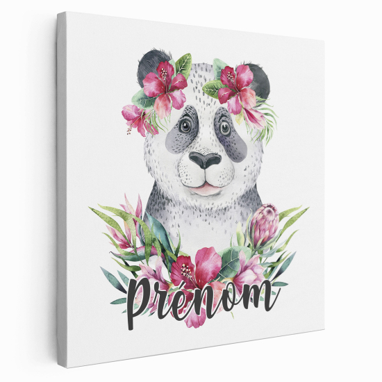 Tableau toile enfants personnalisée avec prénom - Panda