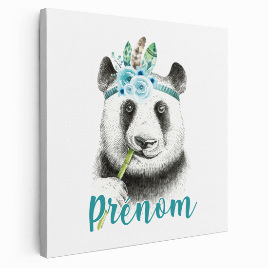 Tableau toile enfants personnalisée avec prénom - Panda