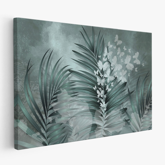 Tableau toile - Feuilles Papillons