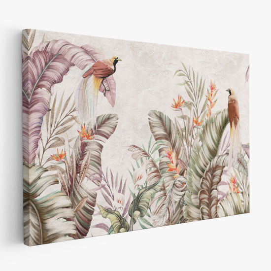 Tableau toile - Feuilles tropicales Oiseaux