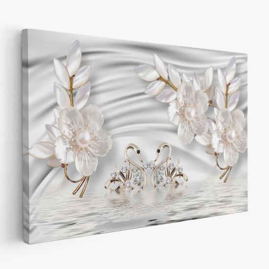 Tableau toile - Fleurs Cygnes