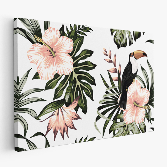 Tableau toile - Fleurs Toucan