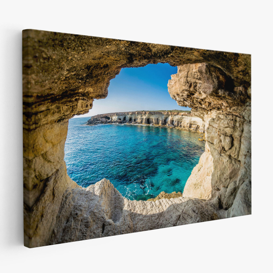 Tableau toile - Grotte vue Mer