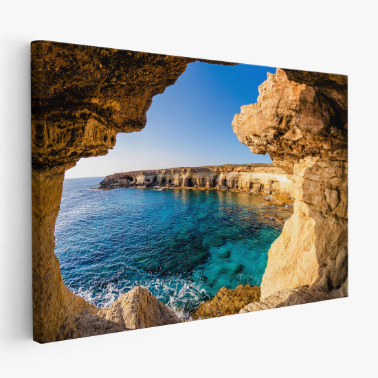 Tableau toile - Grotte vue Mer