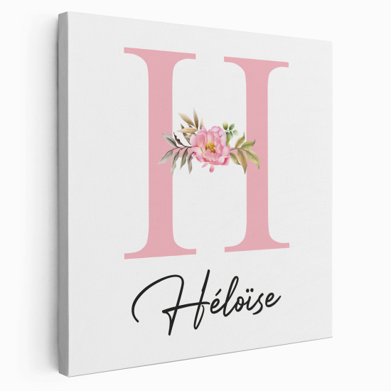 Tableau Toile Monogramme Carré - Lettre H