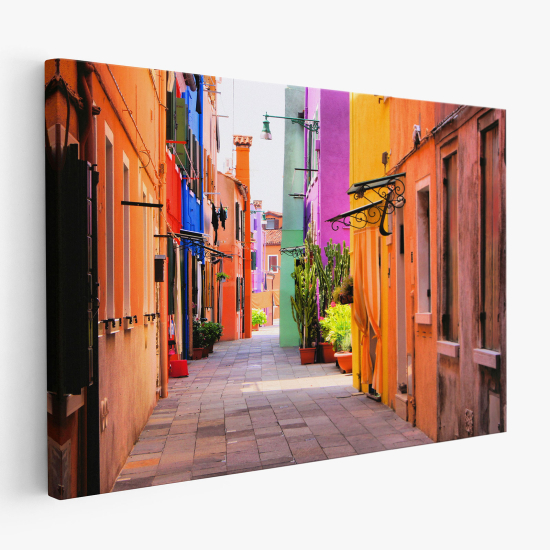 Tableau toile - Ruelle colorée