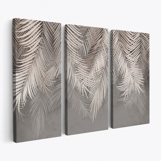 Tableau triptyque - Feuilles de palmiers